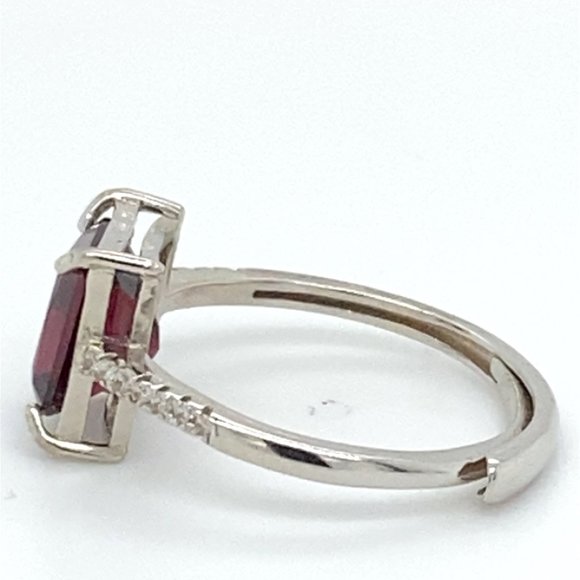 Pyrope Garnet 2.50ct Platinum Finish Solid 925 Sterling Silver Ring - Picture 6 of 7